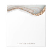 Marble stone agate geode glitter notitieblok (Voorkant)