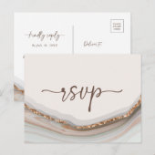 Marble Stone Agate RSVP Briefkaart (Voorkant / Achterkant)