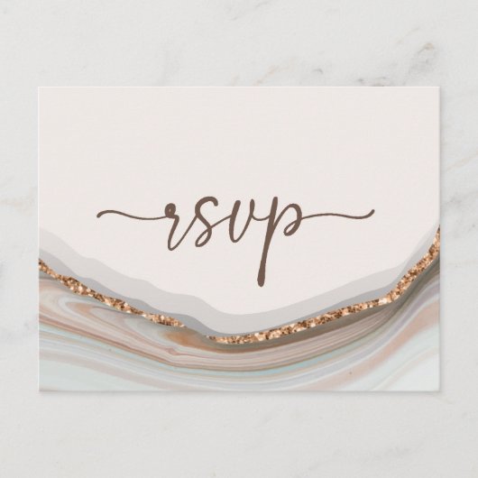 Marble Stone Agate RSVP Briefkaart (Voorkant)