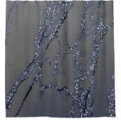 Marble Stone Blue Navy Grahite Glitter Gray Douchegordijn (Voorkant)
