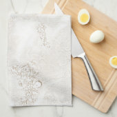 Marble Stone Bright Carrara Beige Ivory Grey Theedoek (Quarter Fold)