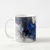 Marble Stone, Electric Blue, Black, Grey printed Koffiemok (Links)