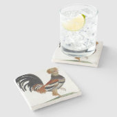 Marble Stone French Bird Stenen Onderzetter (Zijkant)