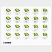 MARBLE STONE GREEN MONSTERA LEAF FOLIAGE PRICE RONDE STICKER (Vel)