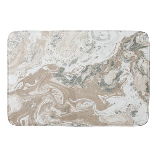 Marble Stone Luxury White Beige Ivory Grey Badmat (Voorkant)