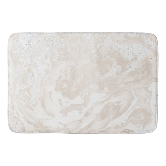 Marble Stone Luxury White Beige Ivory Powder Badmat (Voorkant)