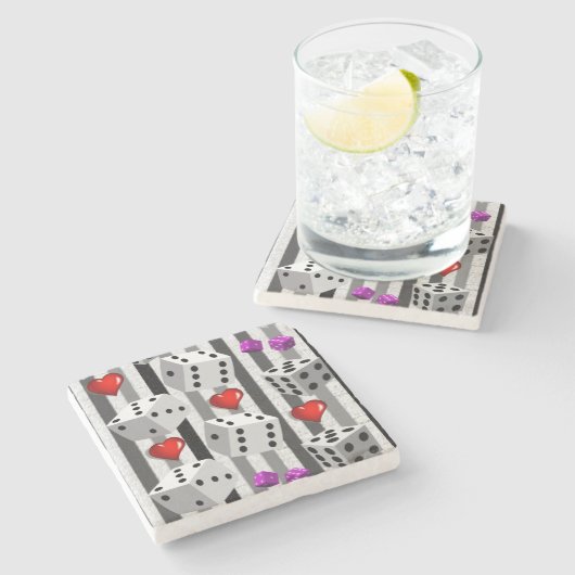 Marble Stone Onderzetter Dice (Zijkant)