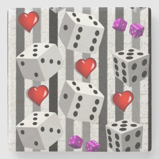 Marble Stone Onderzetter Dice (Voorkant)