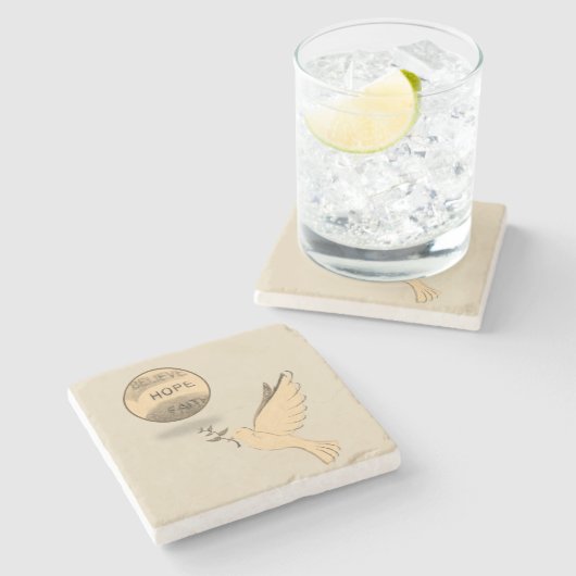 Marble Stone Onderzetter Dove (Zijkant)