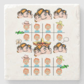 Marble Stone Onderzetter faceits Expressions (Voorkant)