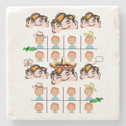 Marble Stone Onderzetter faceits Expressions (Voorkant)