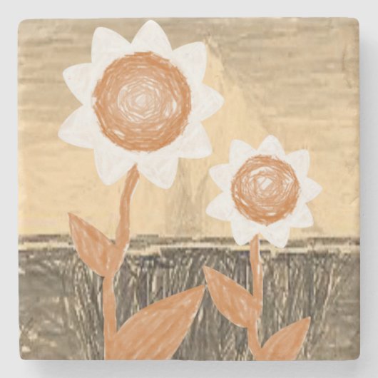 Marble Stone Onderzetter Floral (Voorkant)