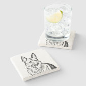 Marble Stone Onderzetter - German Shepherd (Zijkant)