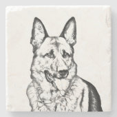 Marble Stone Onderzetter - German Shepherd (Voorkant)
