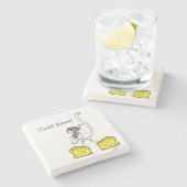 Marble Stone Onderzetter Mouse Ostrich CheeseCold  (Zijkant)