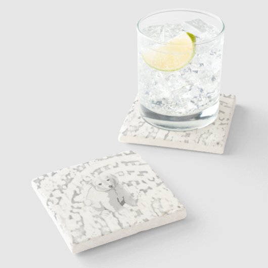 Marble Stone Onderzetter Polar Beer (Zijkant)