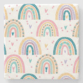 Marble Stone Onderzetter Rainbow Waterverf (Voorkant)
