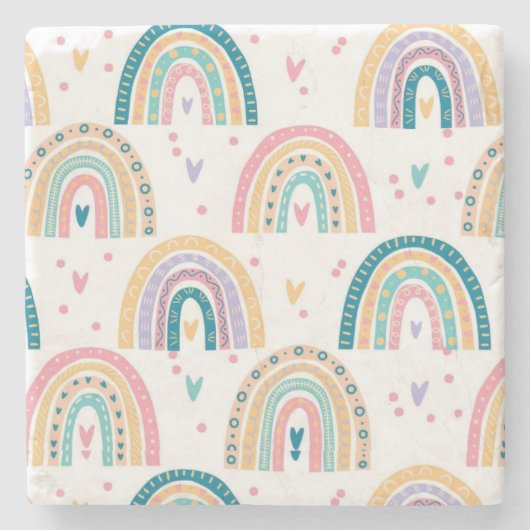 Marble Stone Onderzetter Rainbow Waterverf (Voorkant)