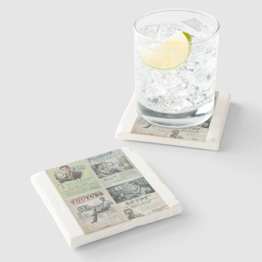 Marble Stone Onderzetter Social Media (Zijkant)