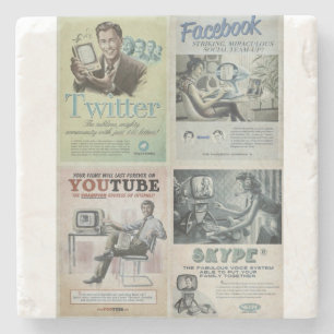 Marble Stone Onderzetter Social Media