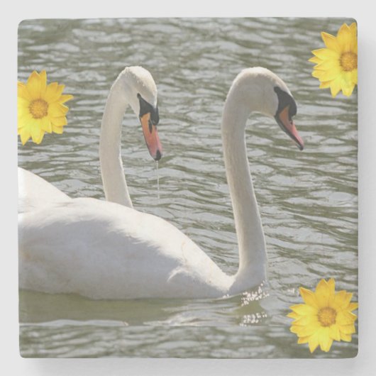 Marble Stone Onderzetter Swan (Voorkant)