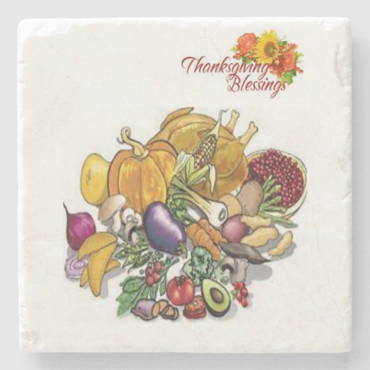 Marble Stone Onderzetter Thanksgiving (Voorkant)