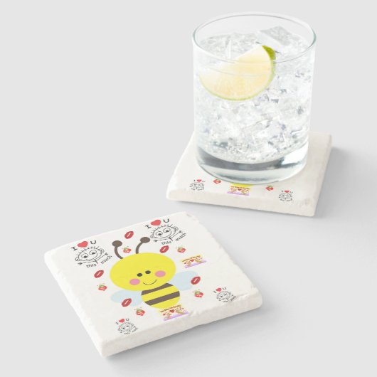 Marble Stone Onderzetter Valentijnsdag (Zijkant)