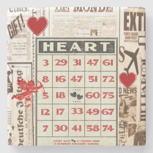 Marble Stone Onderzetter Valentijnsdag (Voorkant)