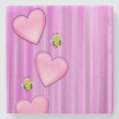 Marble Stone Onderzetter Valentijnsdag Bumblebee (Voorkant)