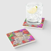 Marble Stone Onderzetter Valentijnsdag Teddy Bear (Zijkant)