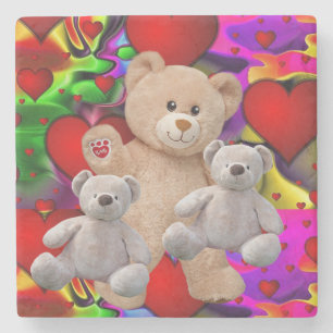 Marble Stone Onderzetter Valentijnsdag Teddy Bear