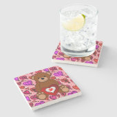 Marble Stone Onderzetter Valentijnsdag Teddy Bear (Zijkant)