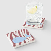 Marble Stone Onderzetter Whale (Zijkant)