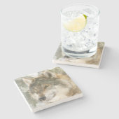 Marble Stone Onderzetter - Wolf (Zijkant)