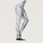 Marble Stone Pattern White Black Abstract actief Leggings (Rechts)