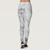 Marble Stone Pattern White Black Abstract actief Leggings (Achterkant)