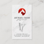 Marble Stone Pet Grooming Dog Icon Visitekaartje (Voorkant)