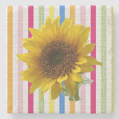 Marble Stone Sunflower Stenen Onderzetter (Voorkant)