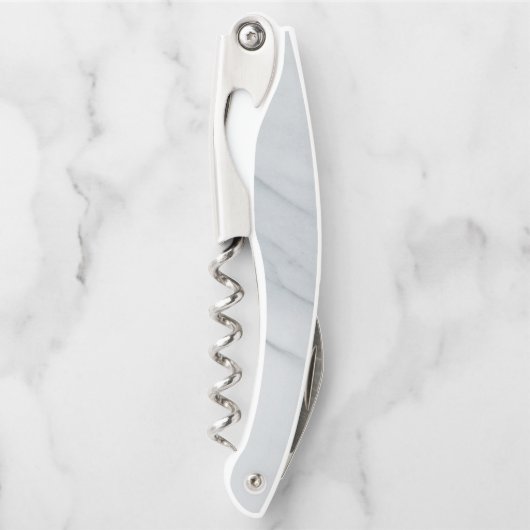 Marble Stone White Corkschroef Bottle Open Kurkentrekker (Voorkant)