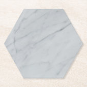Marble Stone White Hexagon Paper Onderzetter (Voorkant)