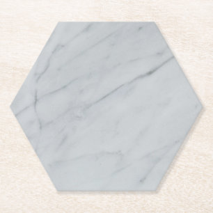 Marble Stone White Hexagon Paper Onderzetter