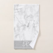 Marble Style Grijs Wit Monogram Initiaal Badkamer Bad Handdoek (Handdoek)
