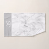 Marble Style Grijs Wit Monogram Initiaal Badkamer Bad Handdoek (Handdoek)