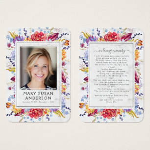 Marble Succulents Photo Memorial Prayer Kaart