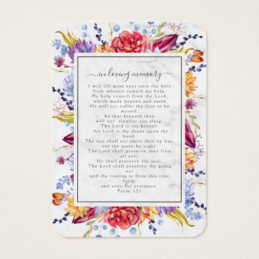 Marble Succulents Photo Memorial Prayer Kaart (Achterkant)