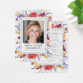 Marble Succulents Photo Memorial Prayer Kaart (Bureau)