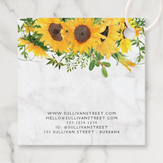 Marble Sunflower Bracelet Business Dank u Label (Achterkant)