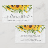 Marble Sunflower Jewelry Boutique Visitekaartje (Voorkant / Achterkant)