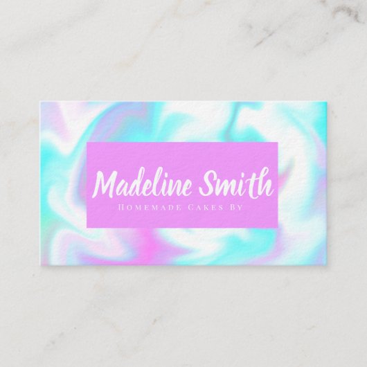 Marble Swirl Abstracte Homemade Cake Bakery Visitekaartje (Voorkant)