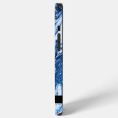 Marble Swirl Navy Blue , gepersonaliseerd iPhone Hoesje (Linkerkant)